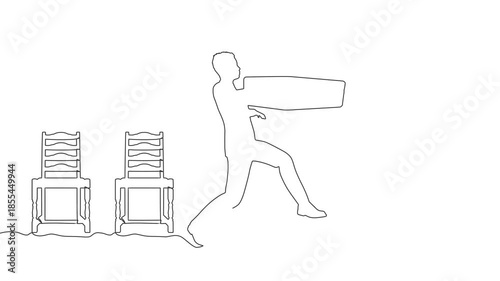 Business growth, challenge to success, career growing achievement, ambition or aspiration to achieve goal, development effort, improvement or winner step. Businessman doing step to the next level.