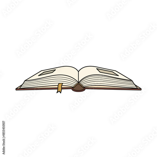 Open book with a bookmark showcasing knowledge and storytelling.