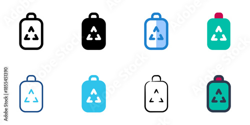 Power saving icons set multiple style collection. Editable stroke 

