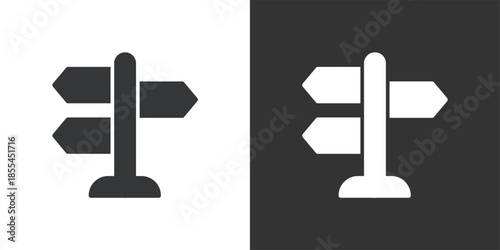 Directional Signpost icon. Solid glyph series icon