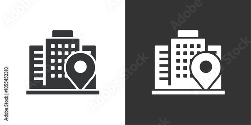 Office Building Location icon. Solid glyph series icon