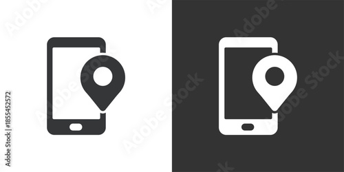 Smartphone Tracking icon. Solid glyph series icon