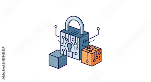 Digital Security A Conceptual Illustration of Data Protection and Cyber Safety.