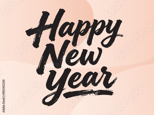 Happy New Year vector handwritten font