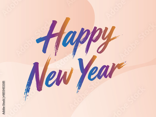 Happy New Year vector handwritten font