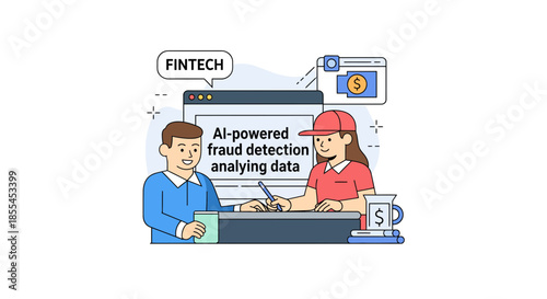 Fintech professionals analyzing data with AIpowered fraud detection.