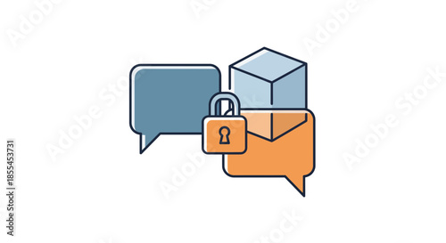Secure Communication Encrypted Messaging and Data Protection Concept.