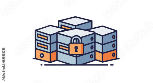 Secure data storage with a padlock for information protection.