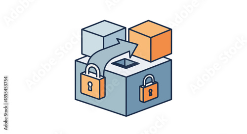 Secure Data Transfer A Visual Representation of Digital Security.