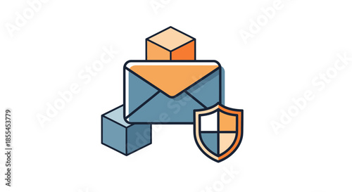 Secure email communication with encryption and data protection digital safety.