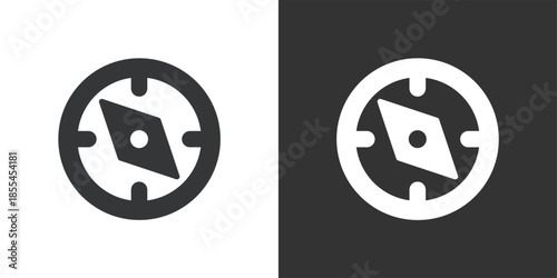 Navigation Compass icon. Solid glyph series icon