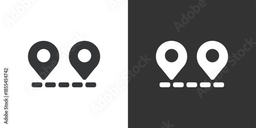 Distance Mapping icon. Solid glyph series icon