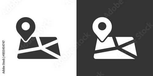 Map Location icon. Solid glyph series icon