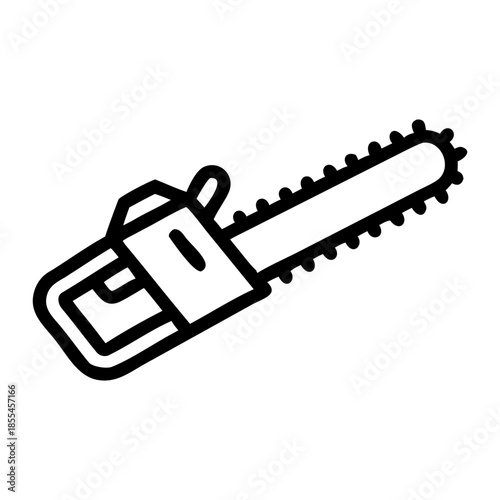 A chainsaw icon bold outline vector illustration design