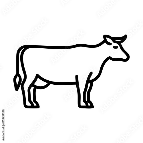 A cow icon bold outline vector illustration design