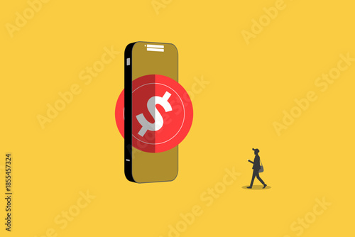 Businessman use online mobile payment or money transfer with a smartphone app. concept of digital finance, secure payments, mobile banking, or the successful completion of an online transaction