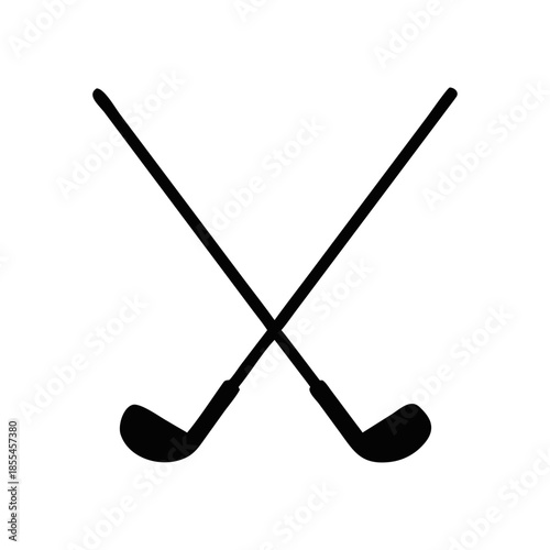 A cross golf bats icon bold outline vector illustration design