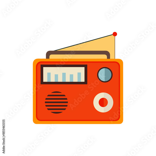 retro radio isolated on white