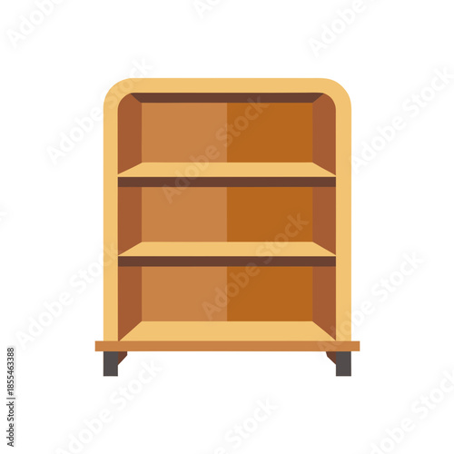 wooden shelves isolated on white