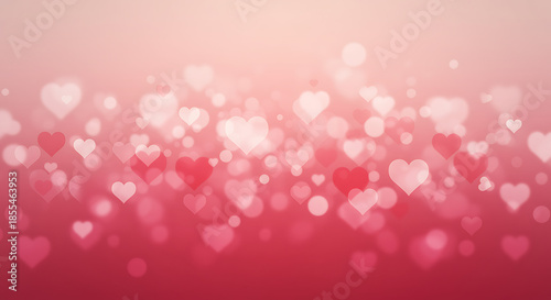 Romantic red heart bokeh background for valentine day