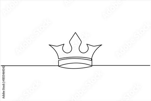 Continuous one line art drawing of royal crown exclusive design icon vector illustration