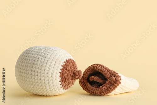 Knitted model of female bre...