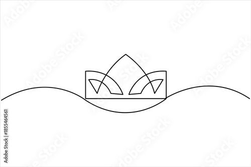 Continuous one line art drawing of royal crown exclusive design icon vector illustration