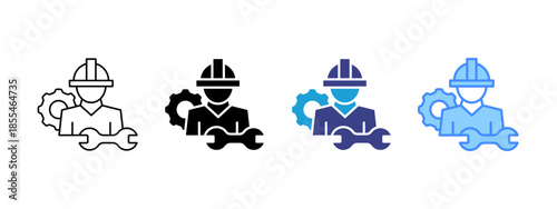Engineer  icon set multiple style collection