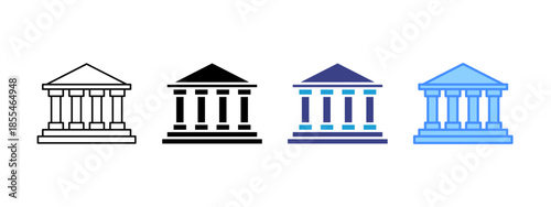 Government icon set multiple style collection