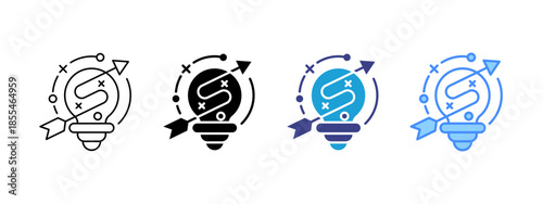 Strategic icon set multiple style collection