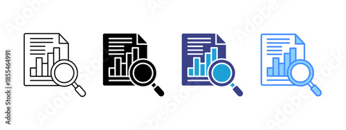 Research  icon set multiple style collection