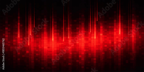 Red abstract motion design with glowing sound equalizer lines, a bright energy wave pattern vector illustration backdrop