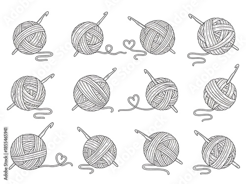 Knitting Yarn Balls with Knitting Needles