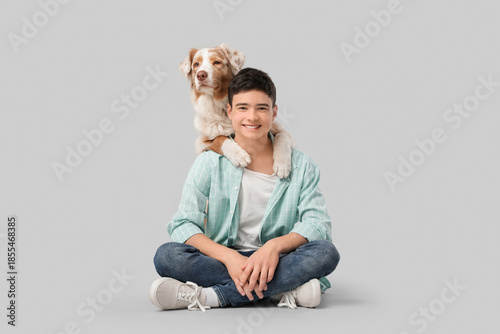 Teenage boy with cute Austr...