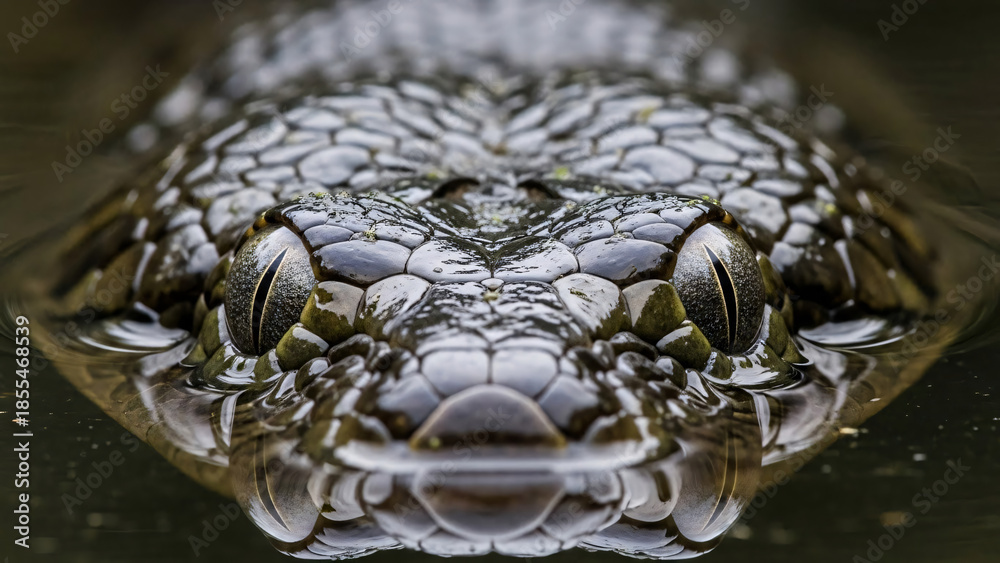 Fototapeta premium Close-up of a snake head with intricate patterns