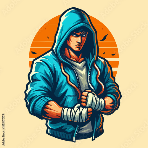 vector illustration of Street fighter character