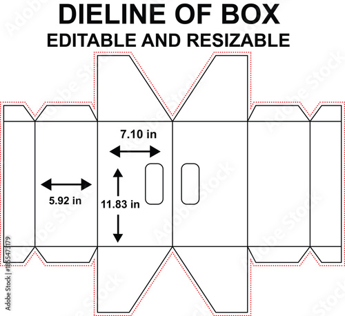 Display box with handle dieline