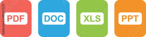 Document, file, format, icons, illustration, showing, pdf, doc, xls, ppt, digital, data, office, business, technology, software, files, management, concept