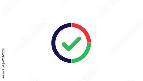 Green Check Mark Inside a Circular Progress Bar.