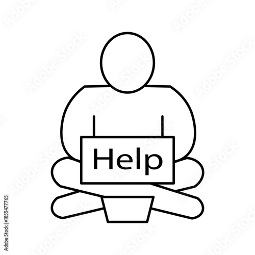 poverty line icon on white background