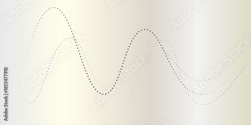 Curve wave seamless pattern. Abstract black lines wave curve motion on white background elegant art dot