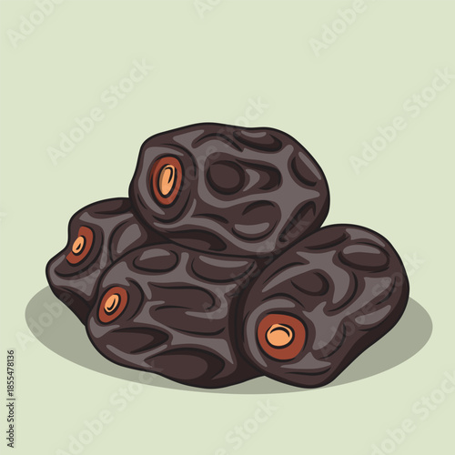 Illustration of Dried Ajwa Dates