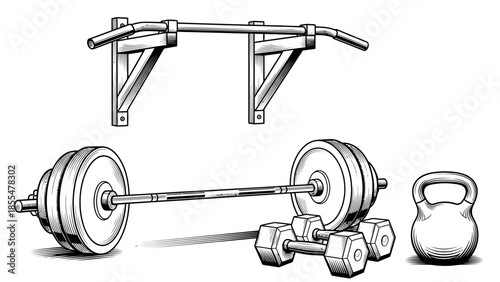 Comprehensive collection of essential gym equipment for effective strength training workouts and home fitness