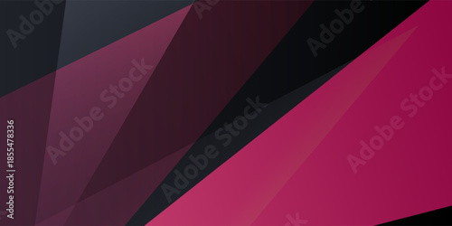 Abstract dark banner background with triangle purple pattern futuristic design. Trendy shapes overlap papercut style background. Eps10 vector