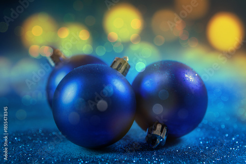 christmas decoration on blue background