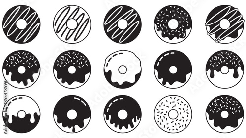 Assorteddonutsillustrationwithvarioustoppingsandstyles