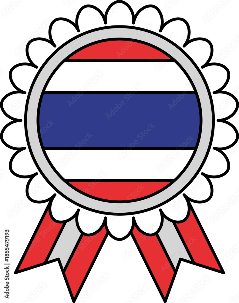 Fototapeta premium Thailand Flag Rosette Badge Illustration