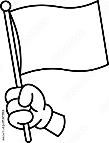 Billede på lærred illustration of flag bearer vector outline
