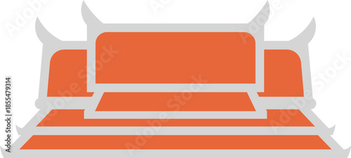 Illustration of a Traditional Thai Roof