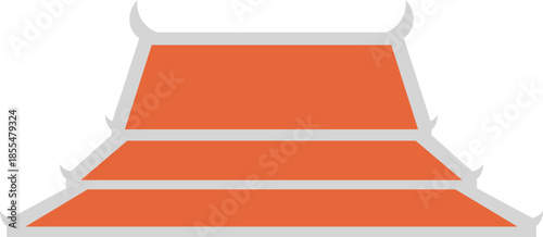 Illustration of a Traditional Thai Roof